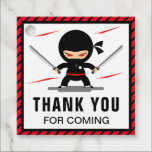 Cute Ninja Warrior Kids Birthday Party Bedankjes Labels<br><div class="desc">Cute-gunstige tags voor een ninja-themafeestje.</div>