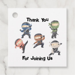Cute Ninja Warrior Kids Birthday Party Bedankjes Labels