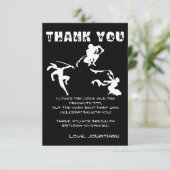 Cute Ninja Warrior Kids Birthday Party Bedankkaart (Staand voorkant)