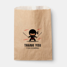 Cute Ninja Warrior Kids Birthday Party Bedankzakje