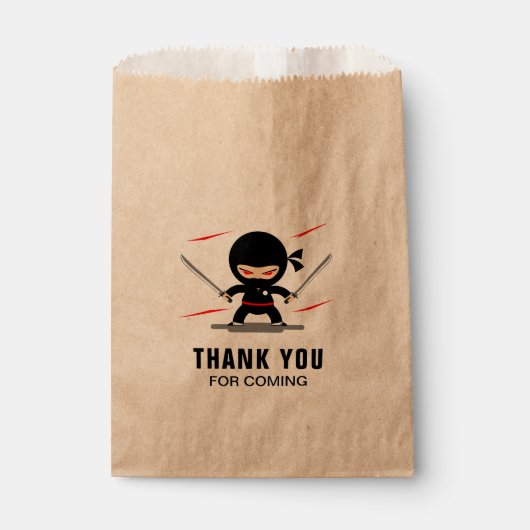 Cute Ninja Warrior Kids Birthday Party Bedankzakje (Voorkant)