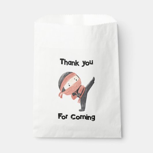 Cute Ninja Warrior Kids Birthday Party Bedankzakje (Voorkant)