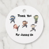 Cute Ninja Warrior Kids Birthday Party Favor Bedankjes Labels (Achterkant)