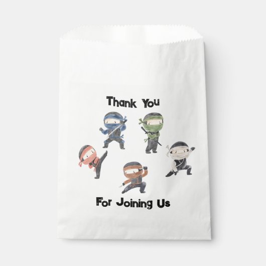 Cute Ninja Warrior Kids Birthday Party Favor Bedankzakje (Voorkant)