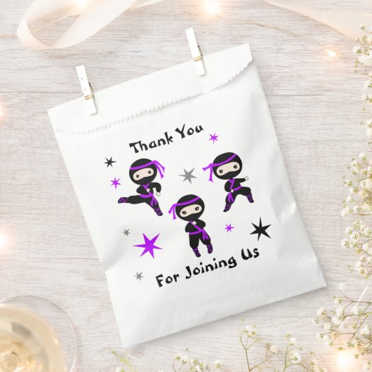 Cute Ninja Warrior Kids Birthday Party Favor Bedankzakje (Geknipt)