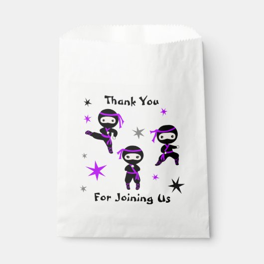 Cute Ninja Warrior Kids Birthday Party Favor Bedankzakje (Voorkant)