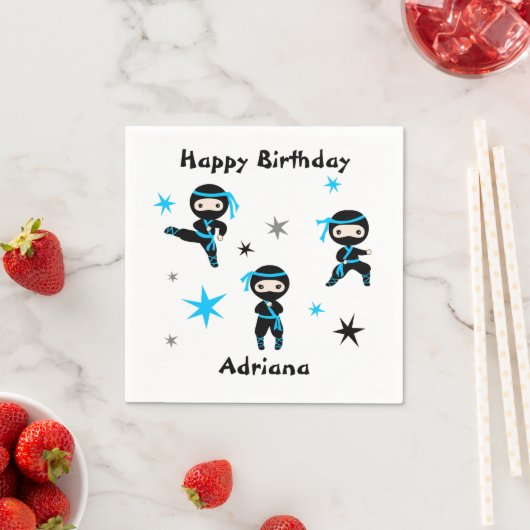 Cute Ninja Warrior Kids Birthday Party Favor Servet (Insitu)