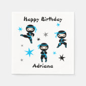 Cute Ninja Warrior Kids Birthday Party Favor Servet (Voorkant)