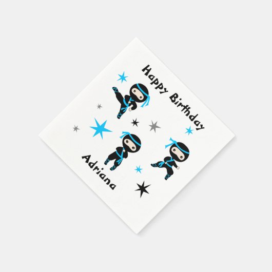 Cute Ninja Warrior Kids Birthday Party Favor Servet (Hoek)