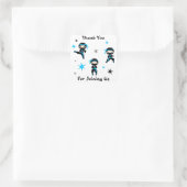 Cute Ninja Warrior Kids Birthday Party Favor Vierkante Sticker (Tas)