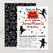 Cute Ninja Warrior Kids Birthday Party Kaart (Voorkant / Achterkant)