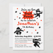 Cute Ninja Warrior Kids Birthday Party Kaart (Voorkant)