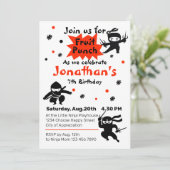 Cute Ninja Warrior Kids Birthday Party Kaart (Staand voorkant)