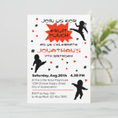 Cute Ninja Warrior Kids Birthday Party Kaart (Staand voorkant)