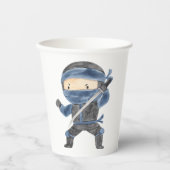Cute Ninja Warrior Kids Birthday Party Papieren Bekers (Voorkant)