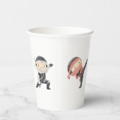 Cute Ninja Warrior Kids Birthday Party Papieren Bekers (Rechts)