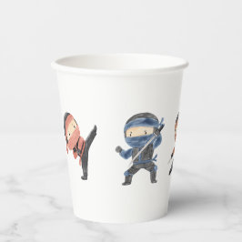 Cute Ninja Warrior Kids Birthday Party Papieren Bekers