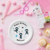 Cute Ninja Warrior Kids Birthday Party Papieren Bordje (Feest)