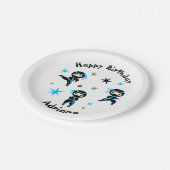 Cute Ninja Warrior Kids Birthday Party Papieren Bordje (Gekanteld)