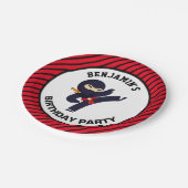 Cute Ninja Warrior Kids Birthday Party Papieren Bordje (Gekanteld)