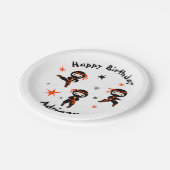 Cute Ninja Warrior Kids Birthday Party Papieren Bordje (Gekanteld)