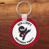 Cute Ninja Warrior Kids Birthday Party Sleutelhanger (Voorkant)
