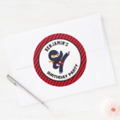 Cute Ninja Warrior Kids Birthday Party Sticker (Envelop)