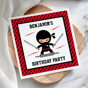 Cute Ninja Warrior Kids Verjaardagsfeestje Papier Servet