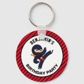Cute Ninja Warrior Kids Verjaardagsfeestje Sleutelhanger (Voorkant)