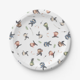 Cute Ninja Warrior Kinder Borden Papieren Bordje