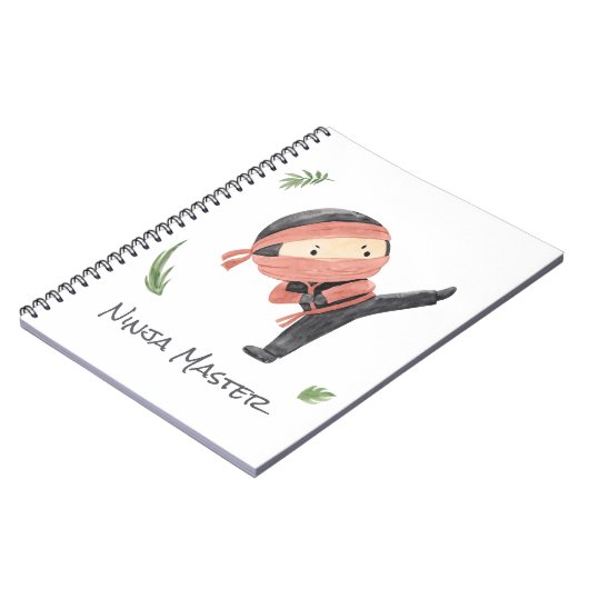 Cute Ninja Warrior - Kinder douanenaam Notitieboek (Linkerzijde)