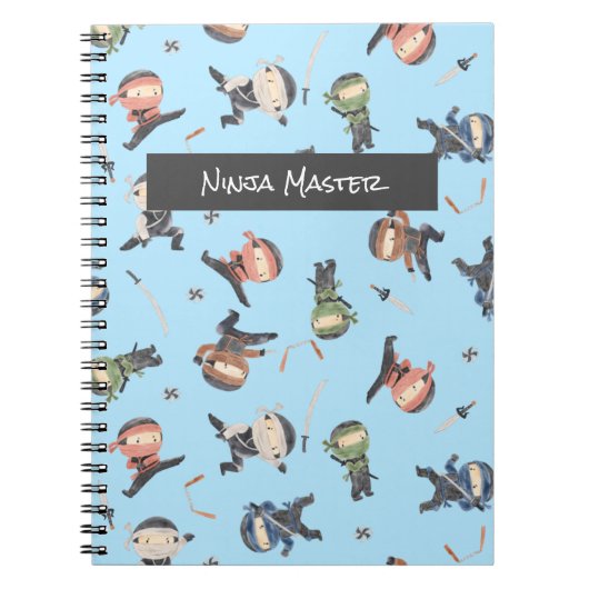 Cute Ninja Warrior - Kinder douanenaam Notitieboek (Voorkant)