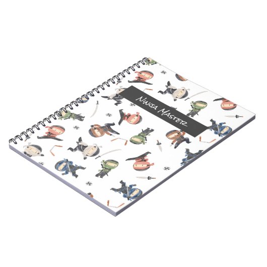 Cute Ninja Warrior - Kinder douanenaam Notitieboek (Linkerzijde)