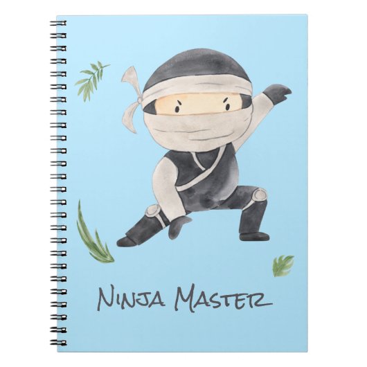 Cute Ninja Warrior - Kinder douanenaam Notitieboek (Voorkant)