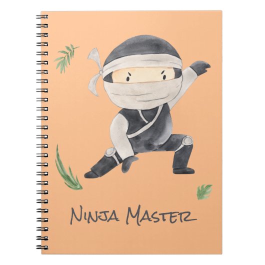 Cute Ninja Warrior - Kinder douanenaam Notitieboek (Voorkant)