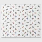 Cute Ninja Warrior Kinder White Achtergrond Cadeaupapier (Vlak)