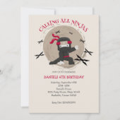 Cute Ninja Warrior kinderen Birthday Kaart (Voorkant)