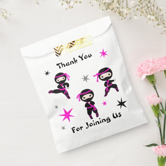 Cute Ninja Warrior kinderen Birthday Party Favor F Bedankzakje (Gezegeld)