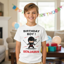 Cute Ninja Warrior Verjaardagsfeestje T-shirt