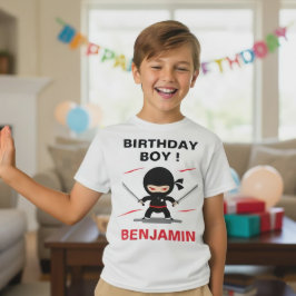 Cute Ninja Warrior Verjaardagsfeestje T-shirt