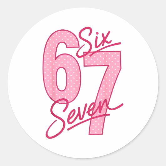 Cute Nk 67 Valentine Six Seven Funny Meme Women Gi Ronde Sticker (Voorkant)