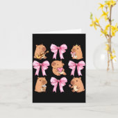 Cute Nk Coquette Bow Kawaii Capybara Lover  Kaart (Gele Bloem)
