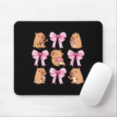 Cute Nk Coquette Bow Kawaii Capybara Lover Muismat (Met muis)