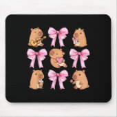 Cute Nk Coquette Bow Kawaii Capybara Lover  Muismat (Voorkant)
