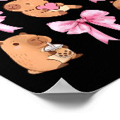 Cute Nk Coquette Bow Kawaii Capybara Lover Poster (Hoek)