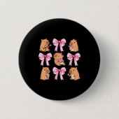 Cute Nk Coquette Bow Kawaii Capybara Lover  Ronde Button 5,7 Cm (Voorkant)