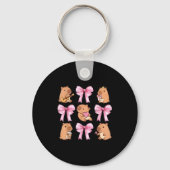 Cute Nk Coquette Bow Kawaii Capybara Lover  Sleutelhanger (Voorkant)