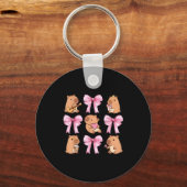 Cute Nk Coquette Bow Kawaii Capybara Lover Sleutelhanger (Voorkant)