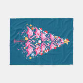 Cute Nk Flamingo Christmas Tree Santa Hat Trocal P Fleece Deken (Voorkant (Horizontaal))