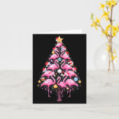 Cute Nk Flamingo Christmas Tree Santa Hat Trocal P Kaart (Gele Bloem)